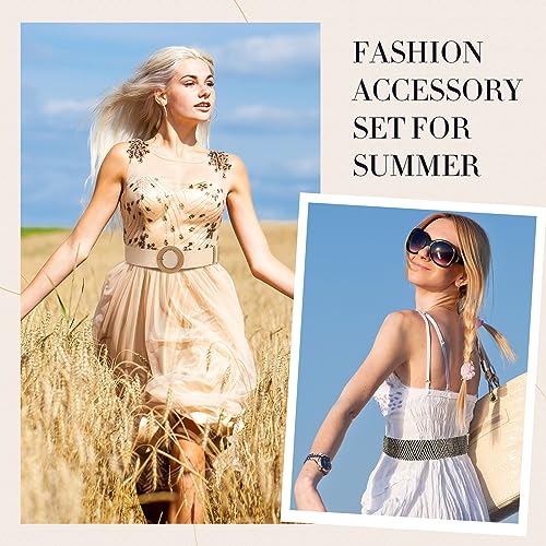 Syhood Woven Belt Dress - color: White,black White,khaki, size: Fit Waist Size Below 40''