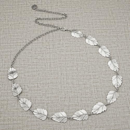 Metal Waist Chain Body Jewelry Link Belt for Women Girls - color: Silver 2, size: L: 51.2 in (130 cm)