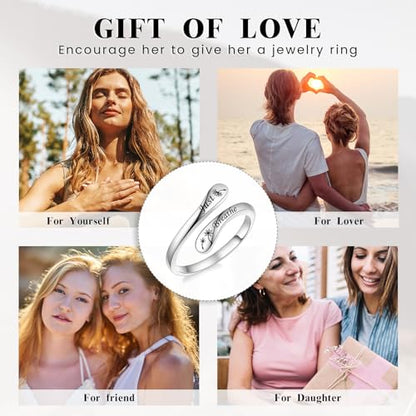 Fookduoduo 925 Sterling Silver Ring Inspirational Jewelry adjustable Wrap Open Rings for Women - style: Dandelion