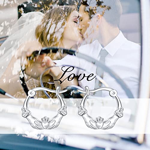 S925 Sterling Silver Celtic Knot Earrings for Women Irish Good Luck Drop Dangle Hook Earrings - style: Hoop - Celtic Claddagh