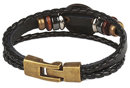 Punk Alloy Leather Bracelet for Constellation Braided Rope Bracelet Bangle - style: Scorpio
