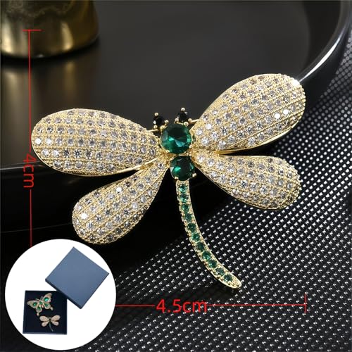 2pcs Rhinestone Brooch Pin for Women Dress Elegant Stylish Crystal Brooches Fashion Accessories Pins Lapel Boutonniere Ideas Wedding Christmas Birthday Jewelry Easter Gift - color: 18 White/Green Butterfly