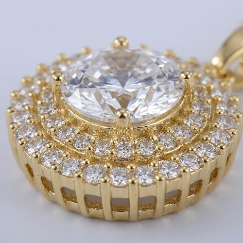 Necklaces for Women - Sparkling Flower Pendant Necklace, 18K Gold Plated Chain, Sunflower Clover Jewelry for Wedding Party, 16+2 Inch - color: Golden