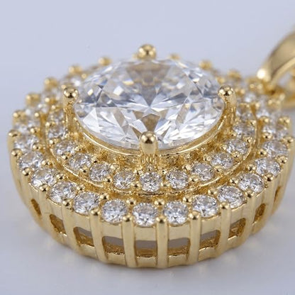 Necklaces for Women - Sparkling Flower Pendant Necklace, 18K Gold Plated Chain, Sunflower Clover Jewelry for Wedding Party, 16+2 Inch - color: Golden