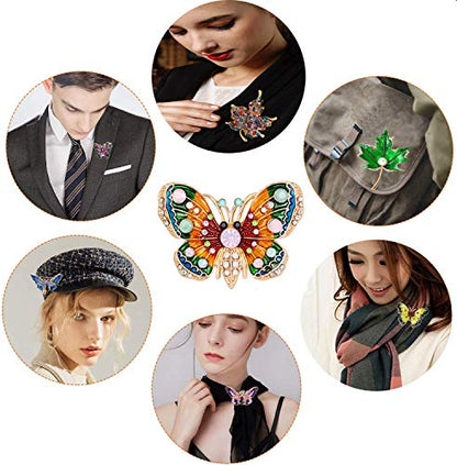 seven wolves Brooches for Women Austria Crystal Brooch Pins Rhinestones Brooches Daily Wearing Breastpin with Boxes - color: Multicolor 2