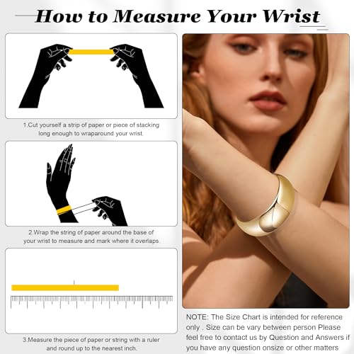 18K Gold Plated Wide Chunky Gold Cuff Bracelets for Women Chunky Bangle Bracelets Waterdrop Oval Irregular Trendy Wrist Wrap Bracelets Open Minimalist Thick Gold Wrist Cuff Bracelets - style: 18K Gold-C