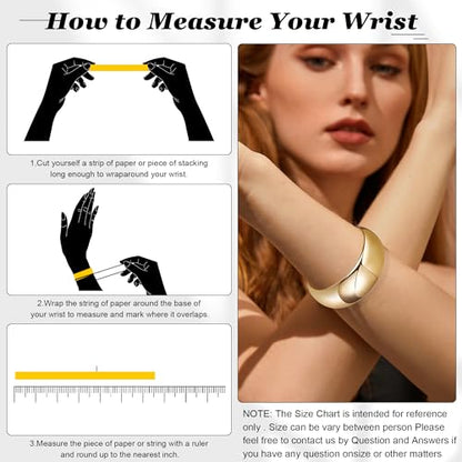 18K Gold Plated Wide Chunky Gold Cuff Bracelets for Women Chunky Bangle Bracelets Waterdrop Oval Irregular Trendy Wrist Wrap Bracelets Open Minimalist Thick Gold Wrist Cuff Bracelets - style: 18K Gold-C