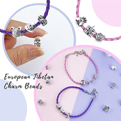 JIALEEY Wholesale Bulk Mix 40 Pcs Tibetan Silver Tone Color Spacer Loose Beads Fit European Charm Bracelet Lot for Jewelry Making Findings DIY