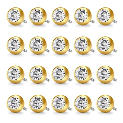 VCMART 14G 5mm 8mm Replacement Balls Externally Threaded Piercing Balls for Tongue Nipple Navel Belly Button Rings Industrial Barbell Piercing Surgical Steel Body Piercing Jewelry Parts - color: 20pcs 5mm ball -6(B)