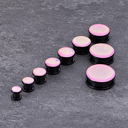 2 Pairs Stainless Steel Black Ear Gauges Retro-reflective Sheeting Tunnels and Plugs. - color: S8552F, size: 12 mm