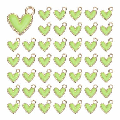 MECCANIXITY Enamel Alloy Heart Charm,Valentine Heart Pendants Love Jewelry Making Charm for DIY Necklace Bracelet Earrings Keychain - color: Light Yellow
