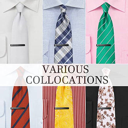 2.2/2.5 Inch Tie Clips for Men in Gift Box, Tie Bar Clip Set for Mens Regular Tie or Traditional Tie, Birthday Anniversary Christmas Gift - size: 2.5 Inch, style: 4PCS-Black Brushed