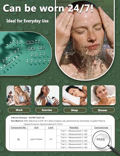 YADOCA 18Pairs Hypoallergenic Threadless Flat Back Earrings for Women 20G | Surgical Steel Push in Nose Stud Rings Labret Cartilage Lip Rings Medusa Nostril Conch Tragus Piercing Jewelry - color: B:Stud+Hoop, size: 20G-6MM