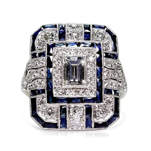 Big Dainty Full Cubic Zrionias Full Finger Wide Chunky Ring,Platinum Plated Large Exaggerated Cocktail Party Turkey Crystal Ring for Women