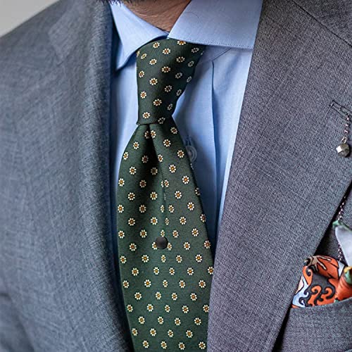 HAWSON Mini Tie Pin for Men, Tie Tack with Chain for Men's Necktie, Tie Tack Gift Set for Wedding, Party, Meeting - color: Brushed Gunmetal