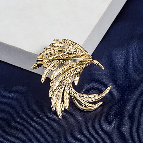 Brooches for Women, Shiny Cubic Zirconia Brooch Pins for Women Fashion Brooch Pin Broach Jewelry Gift - color: Phoenix Feather
