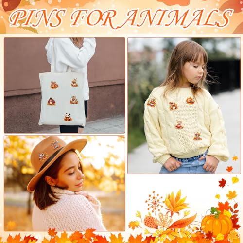 30/60 Pcs Cute Enamel Pins Bulk Plant Flower Animal Halloween Gothic Fall Pumpkin Cartoon Lapel Pin Brooches Jewelry Gift for Backpack Clothes Hats Accessories - style: Fall