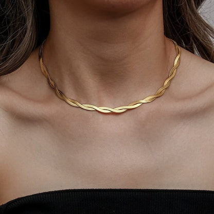 CHESKY 14K Gold/Silver Plated Snake Chain Necklace Herringbone Necklace | Gold Necklace for Women,layered Herringbone Necklace,1.5/3/5MM(W) 14"/16"(L) ,Mothers Day Gifts for Mom,Jewelry - color: gold, style: twisted