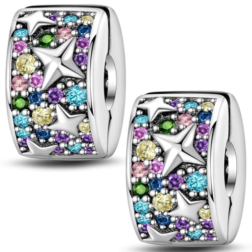 Pandach 925 sterling silver Clip Spacer Charm for Bracelet Clip Lock Stopper Bead Spacer European Openable Beads 2Pcs - style: 2-PAC621