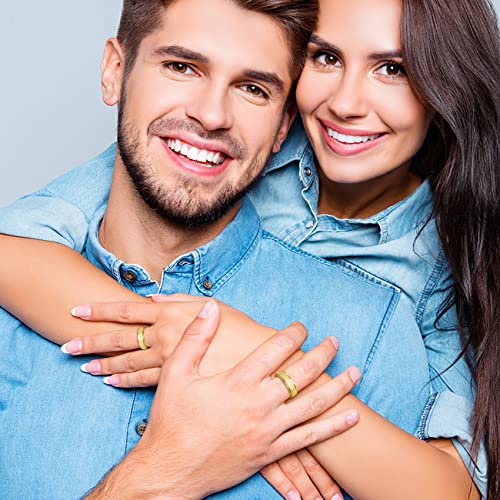 LAOYOU Spinner Anxiety Relief Fidget Ring for Women | 6MM Titanium Stainless Steel Glitter Stress Relieve Calming Rings Non Tarnish Hypoallergenic - color: 1pc Gold Color