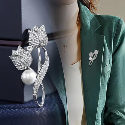 2pcs Rhinestone Brooch Pin for Women Dress Elegant Stylish Crystal Brooches Fashion Accessories Pins Lapel Boutonniere Ideas Wedding Christmas Birthday Jewelry Easter Gift - color: 12 Green Butterfly/Silver
