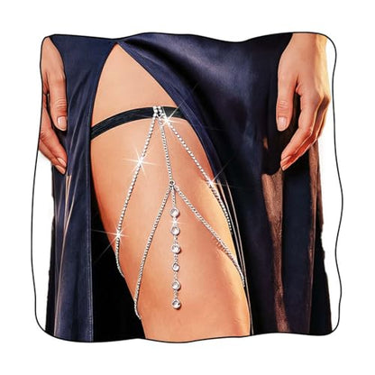 Rhinestone Thigh Chain Beaded Thigh Jewelry for Women - color: Silver