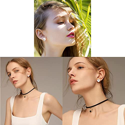 Yoursfs 10mm Tiny Pearl Clip On Earrings for Women 18K Gold Plated Faux Pearls Bridal Earring Fashion Wedding Jewelry - color: Tricolor pearl