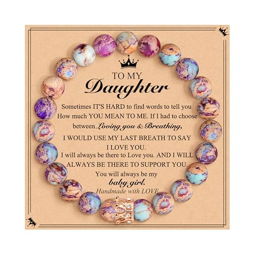JoycuFF Woman Birthday Gifts Idea Friendship Gifts For Women Best Friends Besties Aunt Female Mom Daughter Granddaughter Gf Anniversary Christmas Graduation Healing Stone Crown Gifts For Her - style: 1.Daughter Gift-Colorful Imperial Jasper
