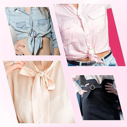 6 PCS Scarf Clips and Ring T Shirt Clip for Women Fashion Metal Circle Buckle for Clothes Hat Belt Decor