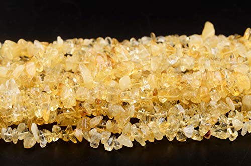 Natural Chip Stone Beads Citrine 5-8mm About 400 Pieces Irregular Gemstones Healing Crystal Loose Rocks Bead Hole Drilled DIY for Bracelet Jewelry Making Crafting (5-8mm, Citrine) - color: Citrine