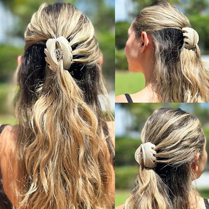 Camila Paris CP3627 French Octopus Hair Clip, 2.5" Small Claw Clips for Thick Hair, Girl Octopus Claw Clip for Women, Strong No-Slip Grip, Wide Jaw Clips for Women, Made in France - color: Beige 2.5"
