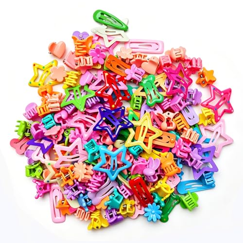 Soft Elastic Hair Ties，Colorful Hair Bobbles for Girls, Multicolor Hair Accessories Set with Hair Tail Tools & Cute Mini Hair Clips (Jumbo Pack(160PCS)) - color: 160PCS