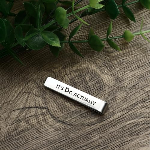 Doctor Gifts PHD Graduation for Men Stainless Steel Tie Clips Medical Assistant Gifts Future Doctor Doctoral Degree Doctorate Graduation Gift for Doctors Tie Pin Bar Christmas Gift Birthday Presents