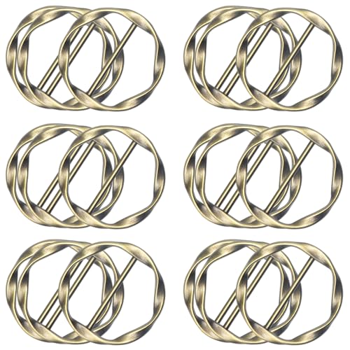 18Pcs Shirt Ties Clips for Women Silk Scarf Ring Clip T-Shirt Buckle Ring Clip Metal Round Circle Clip Clothes Clip - color: Bronze