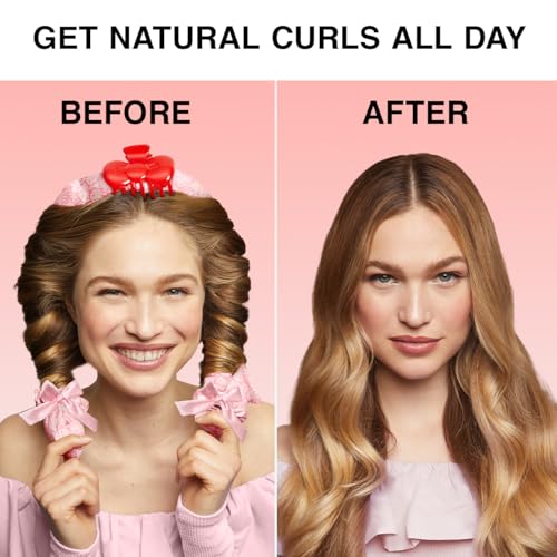 Hello Kitty x Kitsch Satin Flexi Rods, Heatless Curling Rod - 4pc Set | Flexi Rod for Heatless Curl Overnight for Women, Comfortable Hair Curlers to Sleep In for Frizz-Free, No Heat Damage Styling