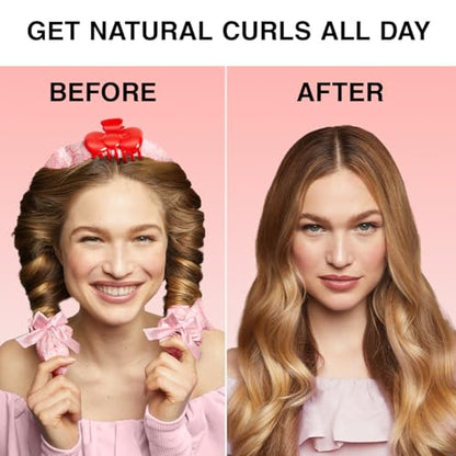 Hello Kitty x Kitsch Satin Flexi Rods, Heatless Curling Rod - 4pc Set | Flexi Rod for Heatless Curl Overnight for Women, Comfortable Hair Curlers to Sleep In for Frizz-Free, No Heat Damage Styling