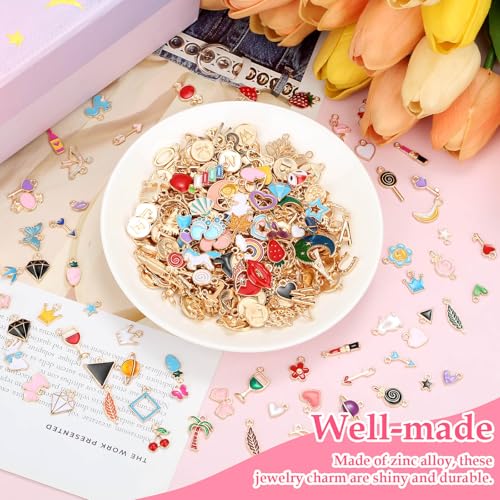 304Pcs Gold Charms for Jewelry Making, Assorted Bracelet Letter Charms for DIY Jewelry Making Necklace Bracelet, Keychains and Crafts