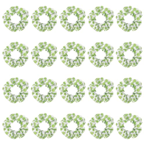 Tennis Pattern Satin Tennis Scrunchies, 20 Pack Non-Slip Silk Elastic Hair Bands, Gentle Damage Resistant Hair Ties for Women Girls Tennis Sports Workout Team Accessories - color: White Tennis