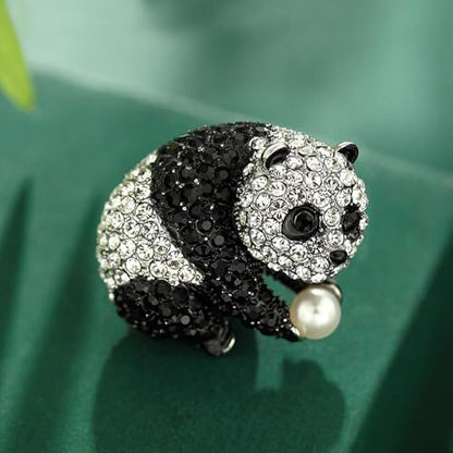 HETICA Animal Brooch for Women, Funny and Cute Flower Brooch Safety Pins Clothing Backpack Hat Decoration Enamel Pins Fashion Women Brooches and Pins Jewelry - style: Panda