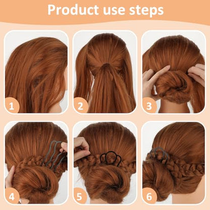Gjinxi Hair Side Combs Metal Hair Fork Clip 4PCS French Hairpins for Buns Hairs Updo U-Shape 4 Prong Hairs Sticks Styling Tool Accessories Twist Black Headpieces for Women Decoration