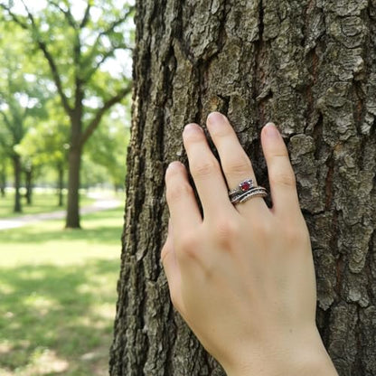 HAIXIAN Innovation Retro Snake Inlaid with 7A grade Zircon Gemstones Ring,S925 Sterling Silver Punk Gothic Cocktail Party Creative Snake Ring for Women - color: Ring_B