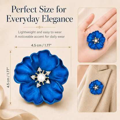 Brooch Pin for Women Rhinestone Peacock Crystal Delicate Animal Brooch Lapel Pins Girls Fashion Jewelry Gift for Christmas Brooch Birthday Jewelry Gift - style: Blue Floral Series