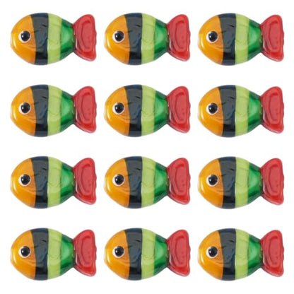 Cheriswelry 12Pcs Glass Fish Beads Handmade Lampwork Beads Marine Life Animal Bead 20-21mm for DIY Earring Bracelet Necklace Keychain Jewelry Making Summer Crafts - color: Mixed Color 2