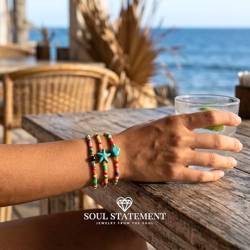 Boho Shell Anklets for Women, 3-Pack Layered Waterproof Ankle Bracelet, Seashell & Starfish Bead Foot Jewelry for Summer Beach Outfits - color: Summer Multi