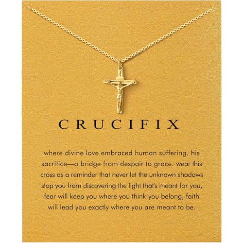 Baydurcan Dainty Gold Necklace for Women Ankh Mom Jesus Sun Star Necklace | 14K Gold Plated Pendant Necklaces Gifts for Friends Sister Mother, Birthday, Christmas, Graduation, Inspirational Gifts - style: Jesus
