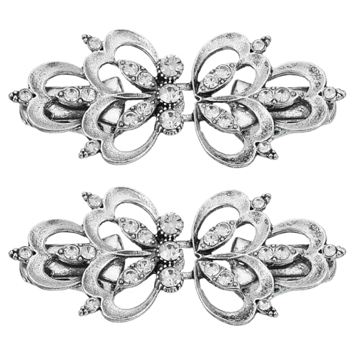 uxcell Vintage Sweater Clips, Cape Cloak Clasp Retro Cardigan Clips Shawl Collar Clasp Dress Brooch Clip for Women - color: Silver