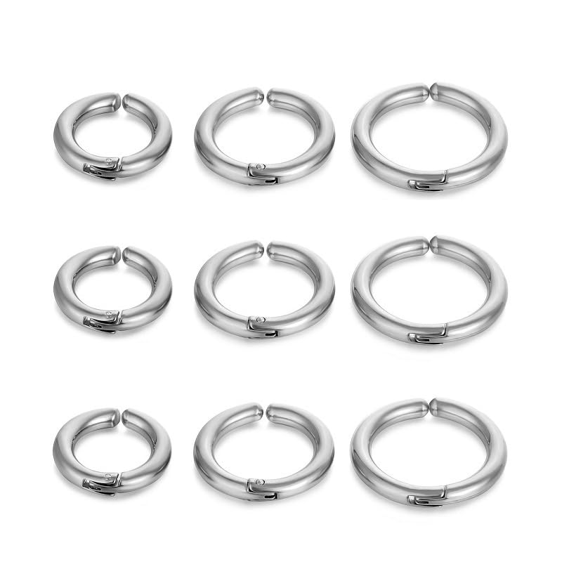 9Pcs Clip On Earrings for Women Men Trendy Fake Stainless Steel Gold Silver Black Small Hoop Earrings Non Piercing Set Non Tarnish Lightweight Jewelry Gift - color: 9pcs Silver