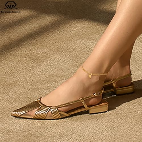 Dreamtimes Daisy Flower Anklets for Women Leaf Anklet Dainty Beach Anklet Jewelry Stainless Steel Adjustable Foot Chain Summer Boho Charm Foot Ankle Bracelet Jewelry - color: Leaf-Gold
