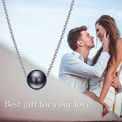 925 Sterling Silver Black Pearl Necklace Choker Jewelry Birthday Gifts for Women - style: Black Pearl