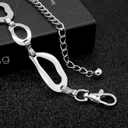 LIMHOO Women's Metal Waist Chain Belts Gold Silver Link Belt for Dresses - color: Square Silver, size: S: Length 105cm/41.3in